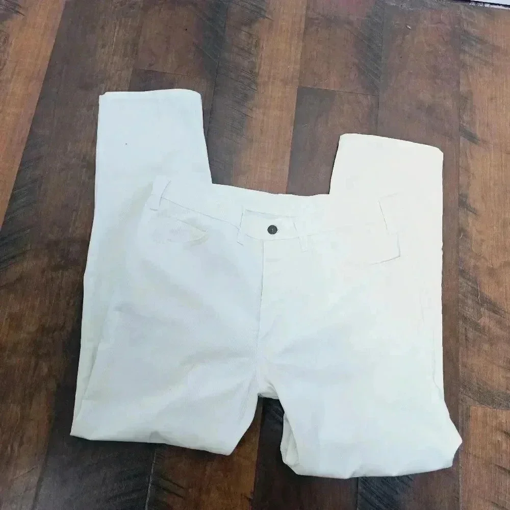 Levi's cream cotton sta-prest vintage big E jeans 1970's